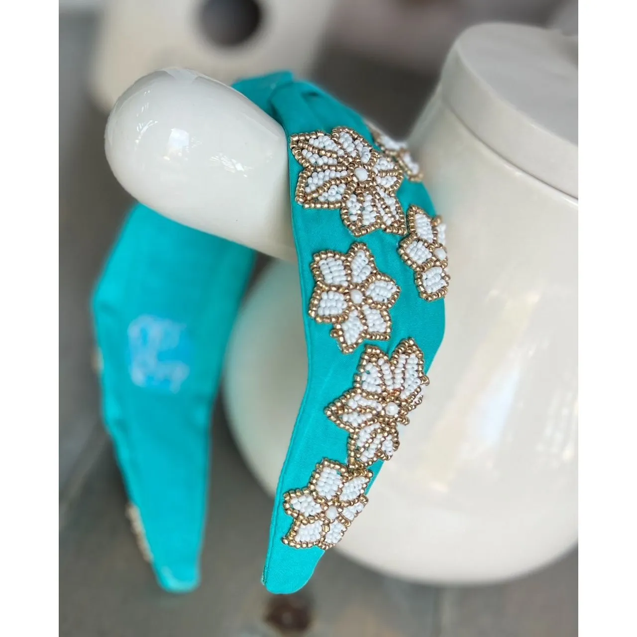 Snowflake Turquoise Beaded Headband - OBX Prep Exclusive