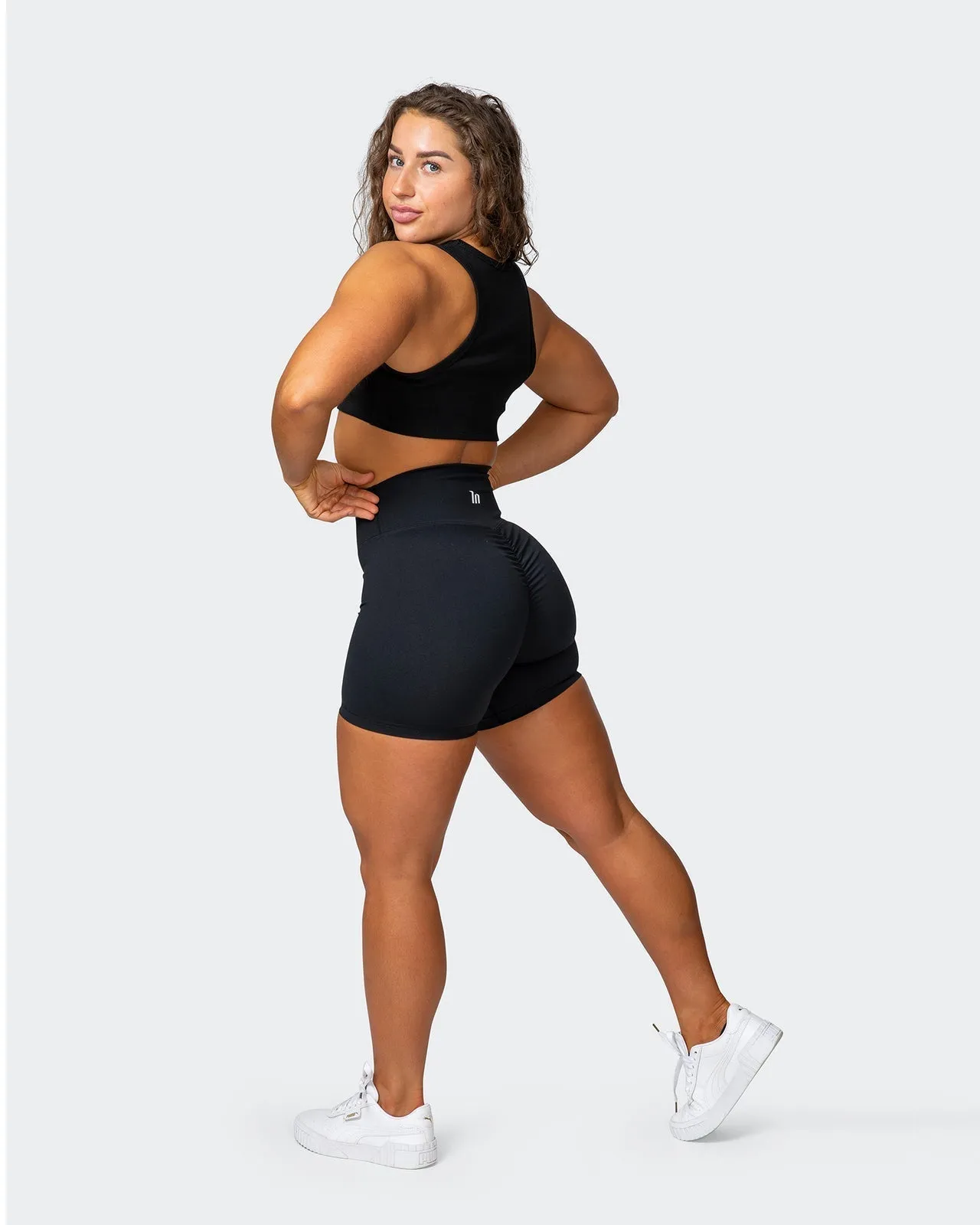 Stabilise Rib Cropped Tank - Black