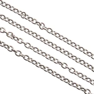 Stainless Steel Rolo Chain 1m w/ 2.9x2.4mm Links