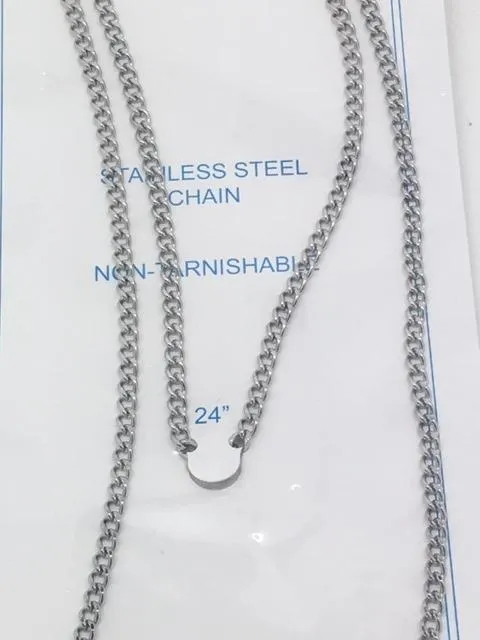 Stainless Steel Silver Chain Carded 30"