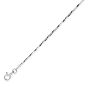 Sterling Silver 1.26mm Thin Round Box Chain Rhodium Plated, 16" (88644)