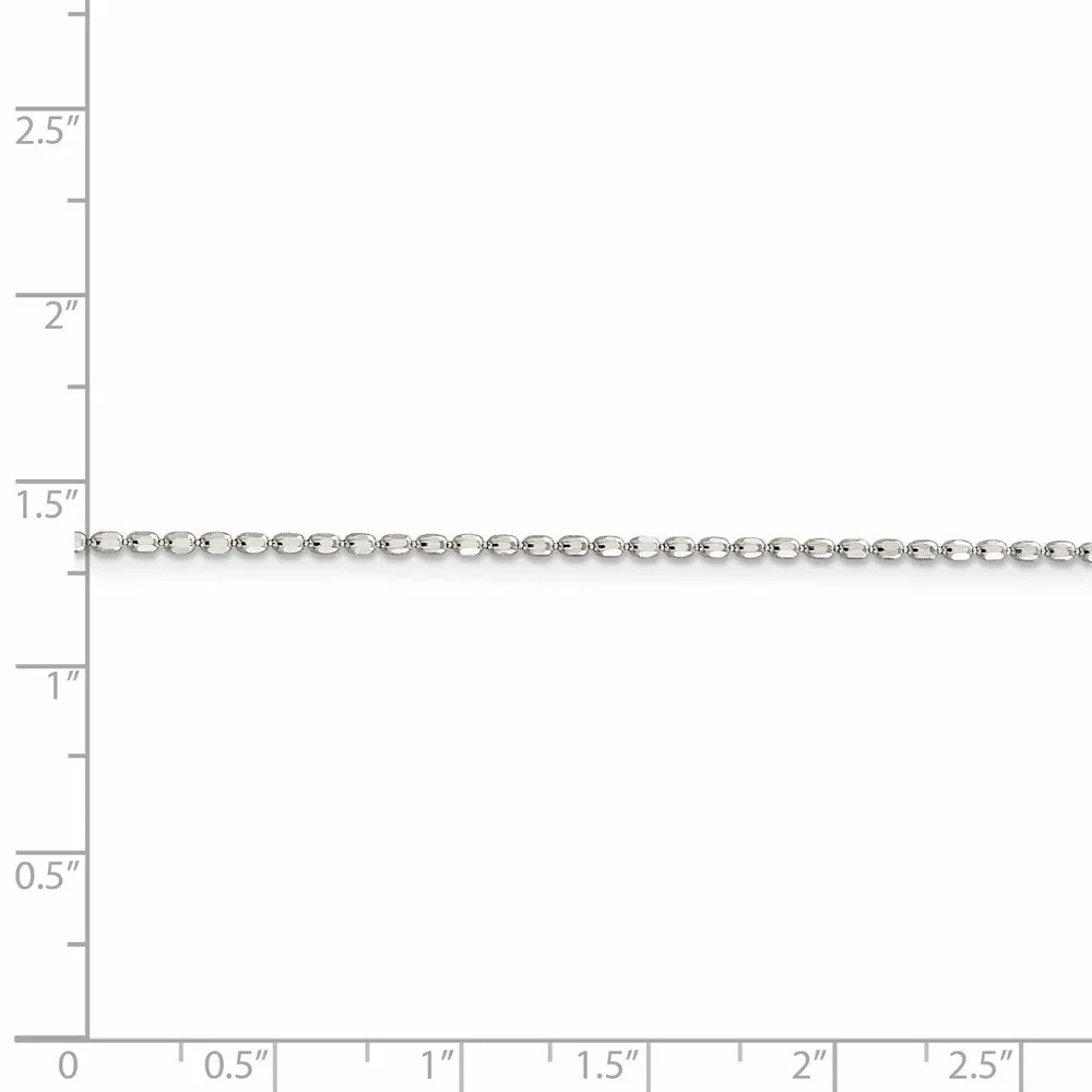 Sterling Silver 1.5mm Fancy Beaded Chain