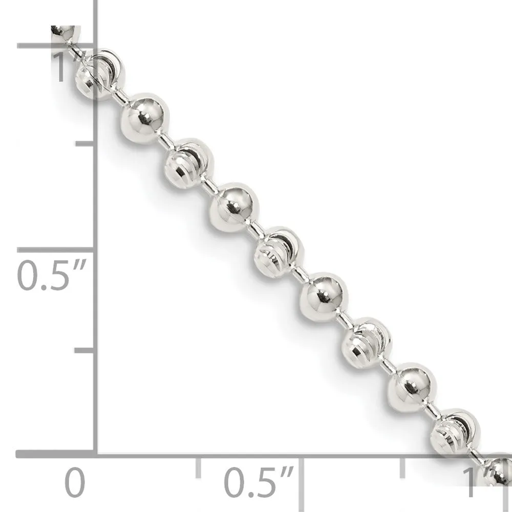 Sterling Silver 3mm Fancy Beaded Chain