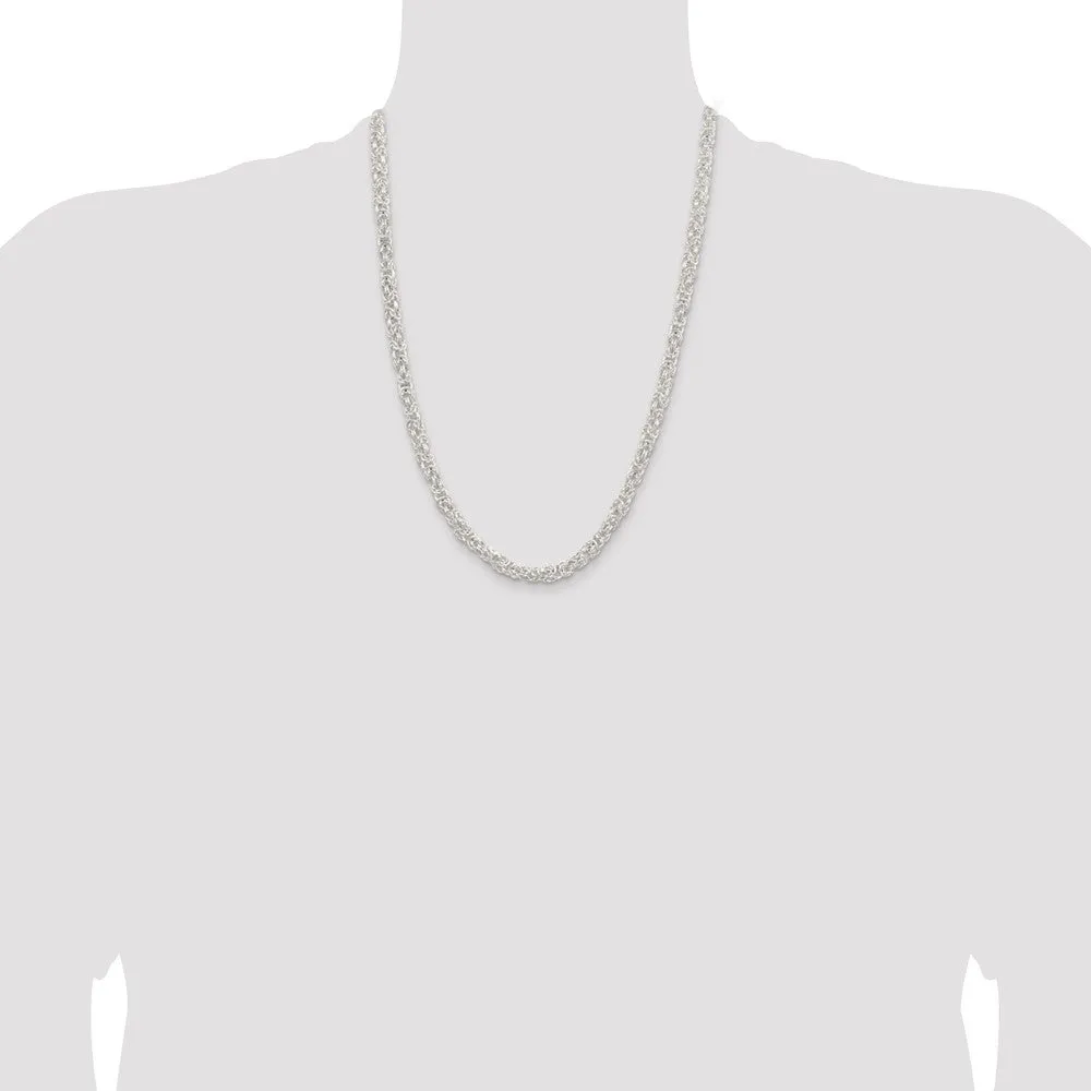 Sterling Silver 5.5mm Rounded Byzantine Chain