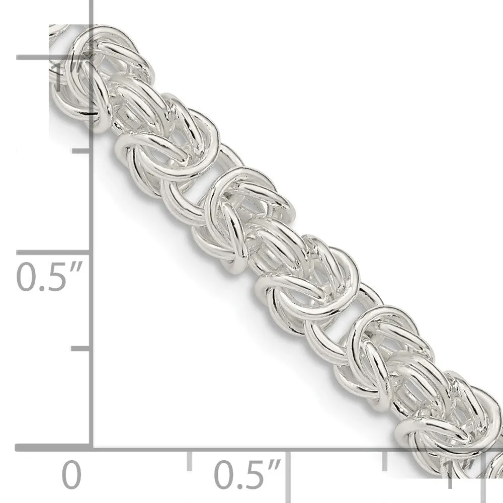 Sterling Silver 5.5mm Rounded Byzantine Chain