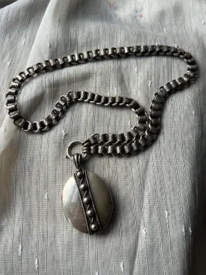 Sterling Silver Book Chain   Matching Locket