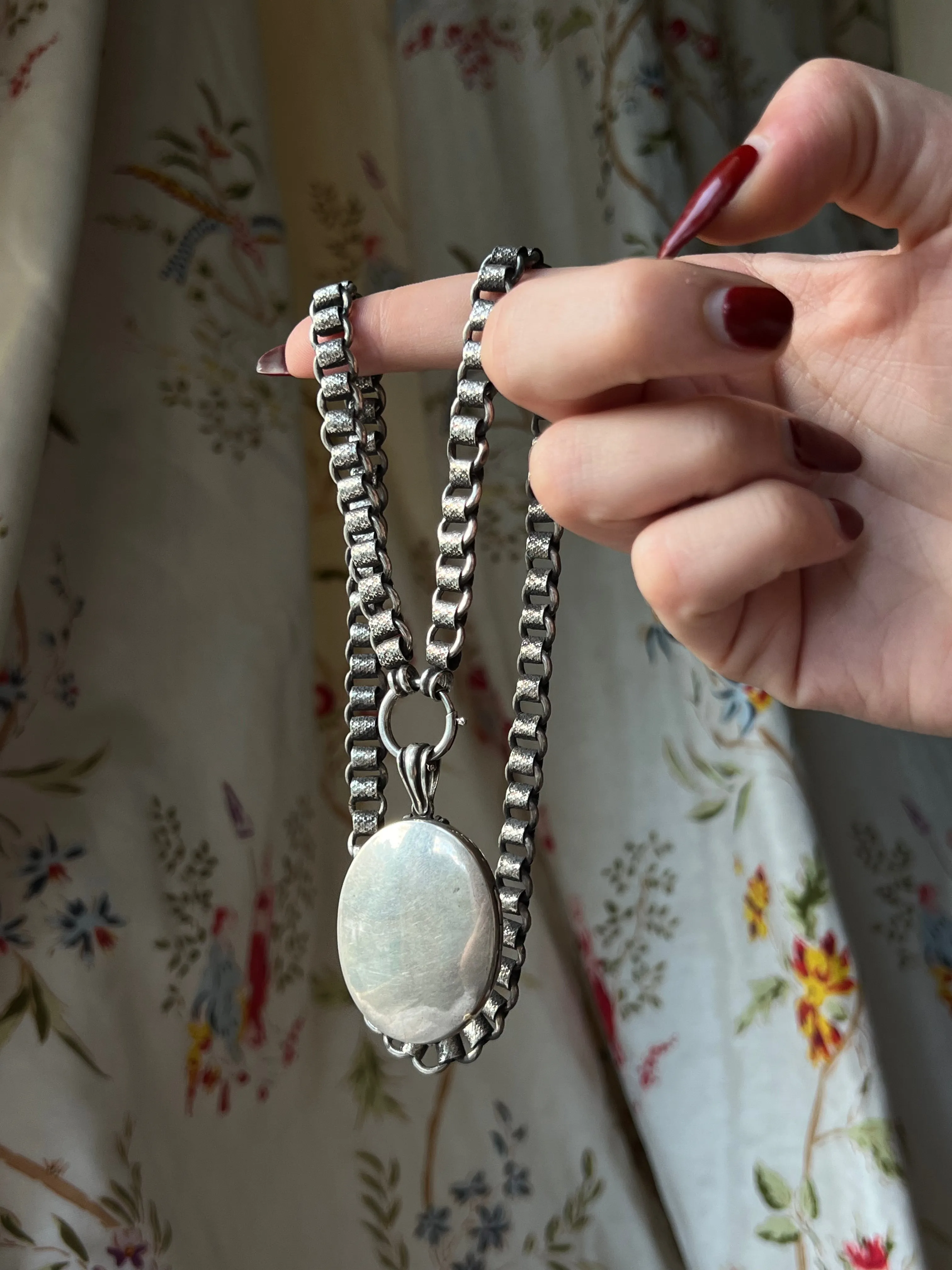 Sterling Silver Book Chain   Matching Locket