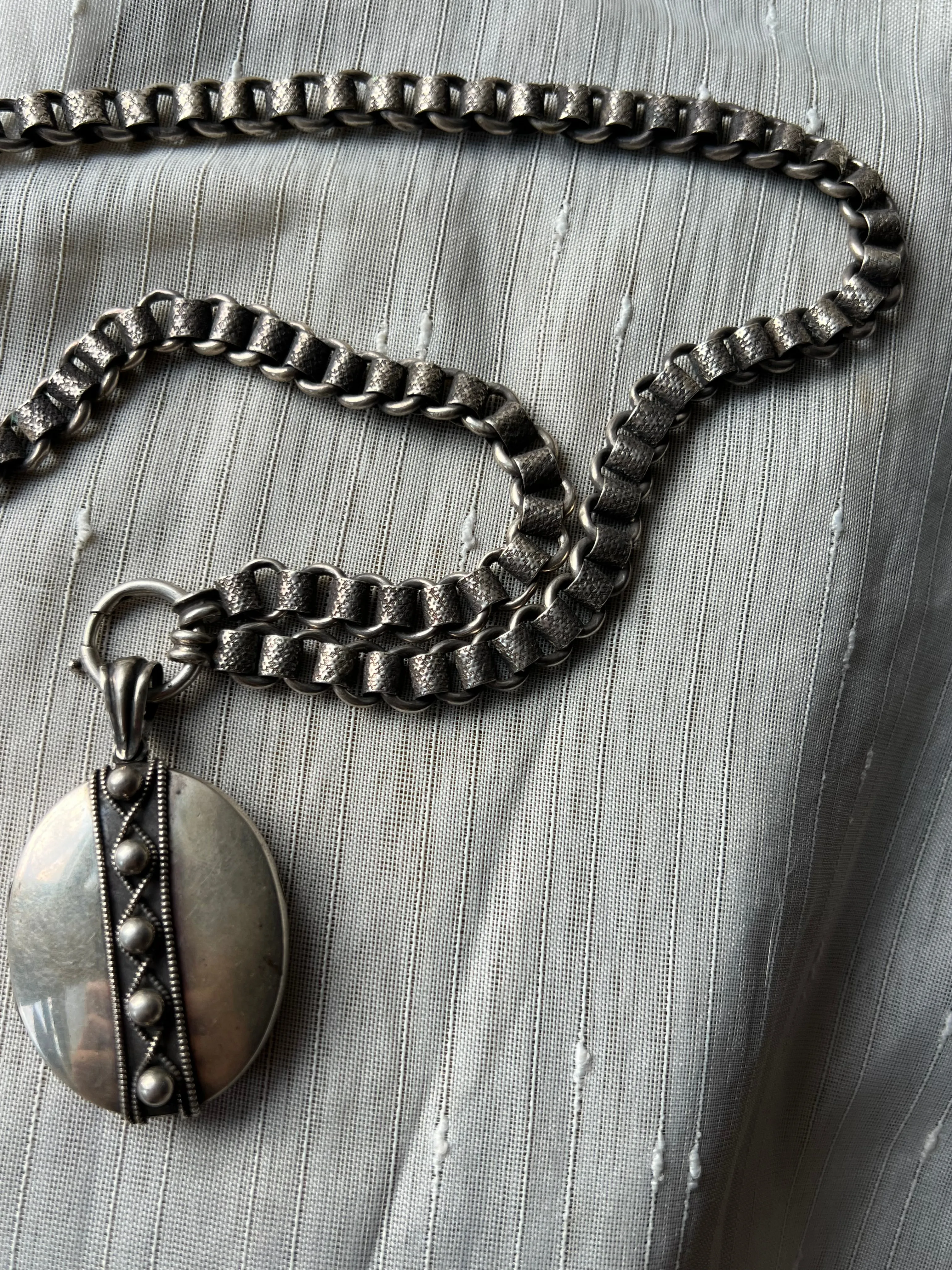 Sterling Silver Book Chain   Matching Locket