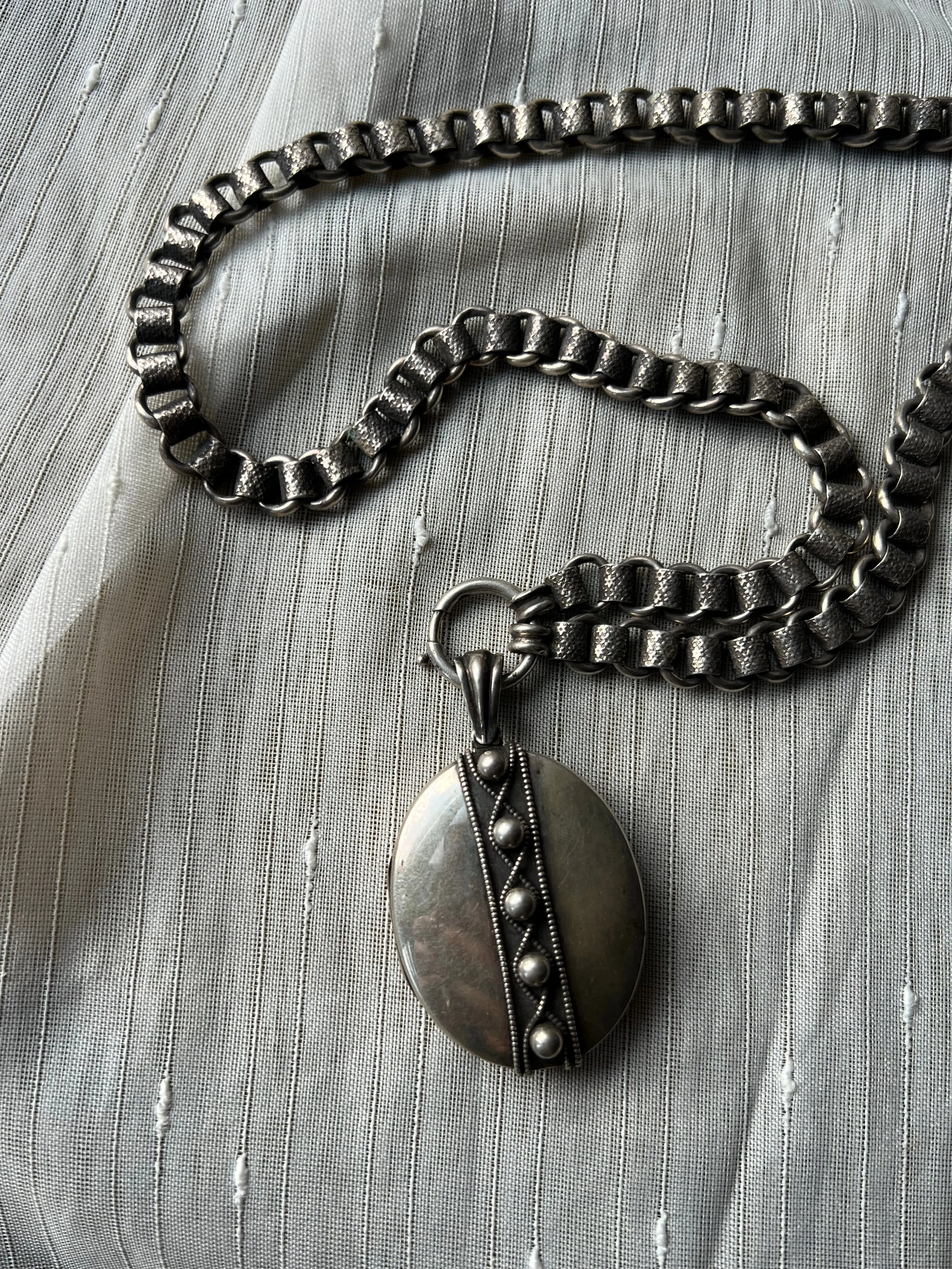 Sterling Silver Book Chain   Matching Locket