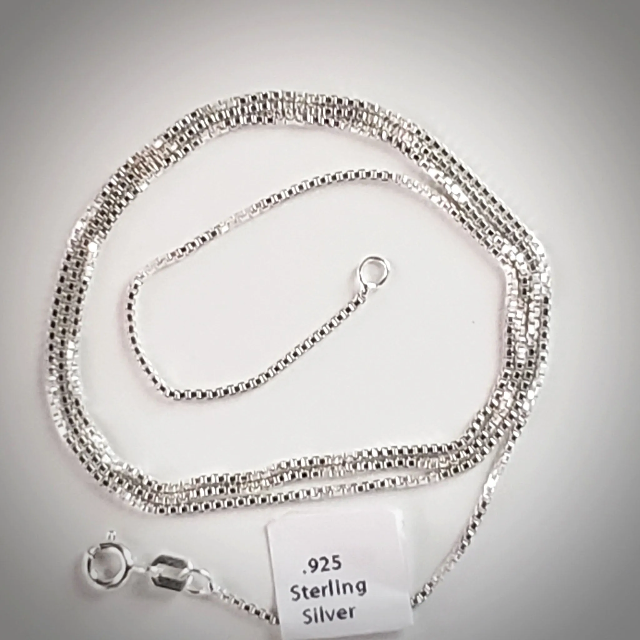 Sterling Silver Box Chain / size from 14" to 30"