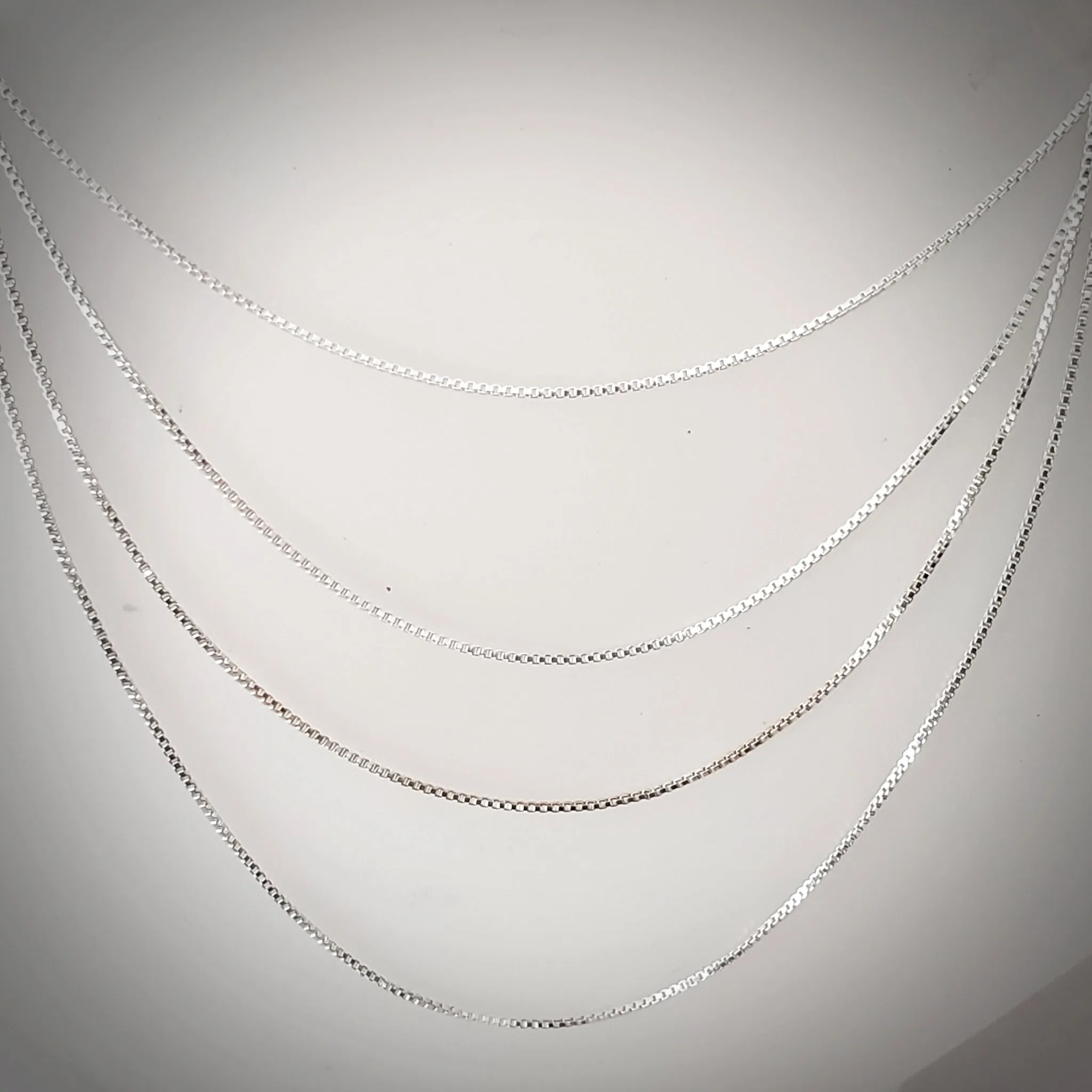 Sterling Silver Box Chain / size from 14" to 30"