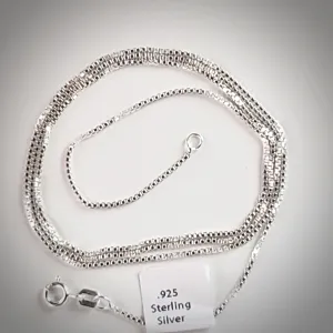 Sterling Silver Box Chain / size from 14" to 30"