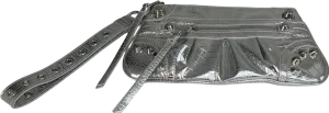 STEVE MADDEN Silver Bglowing clutch bag with wrist strap