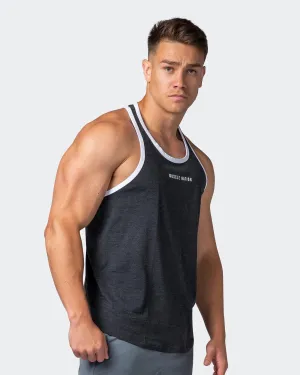 Striker Y Back Singlet - Black Marl