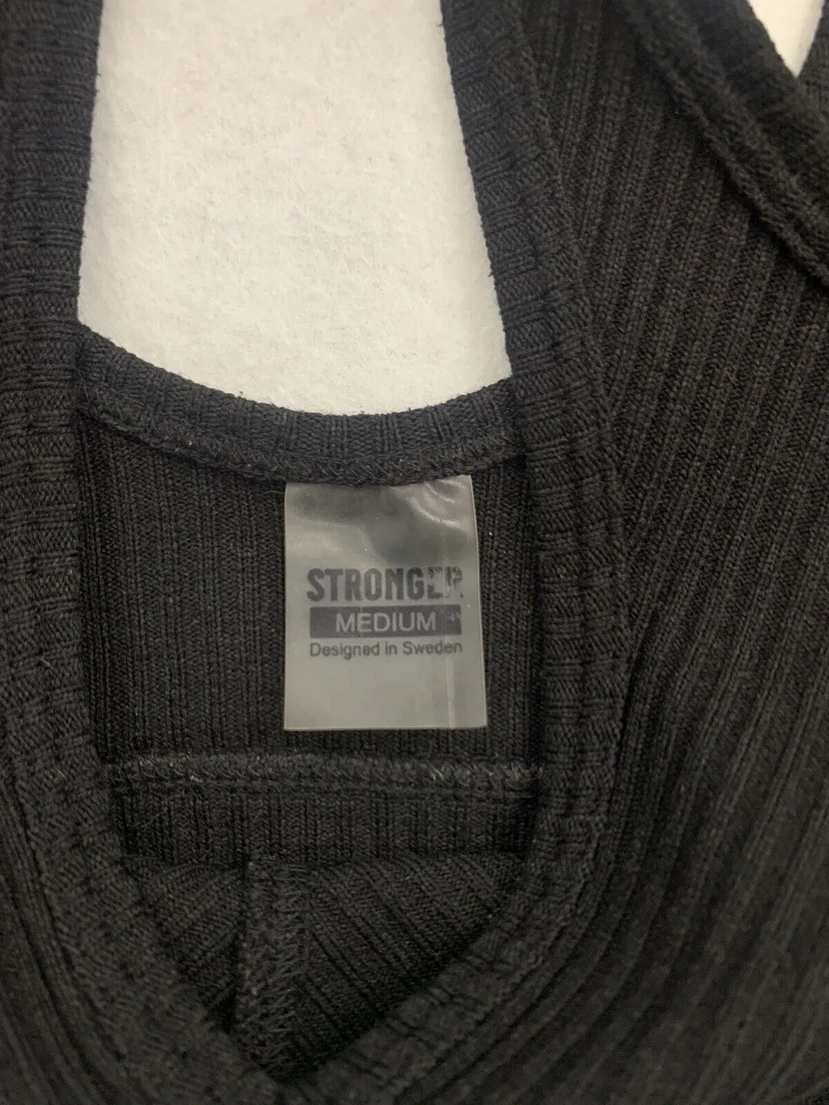 Stronger Womens Black Activewear Tank Top Size Medium