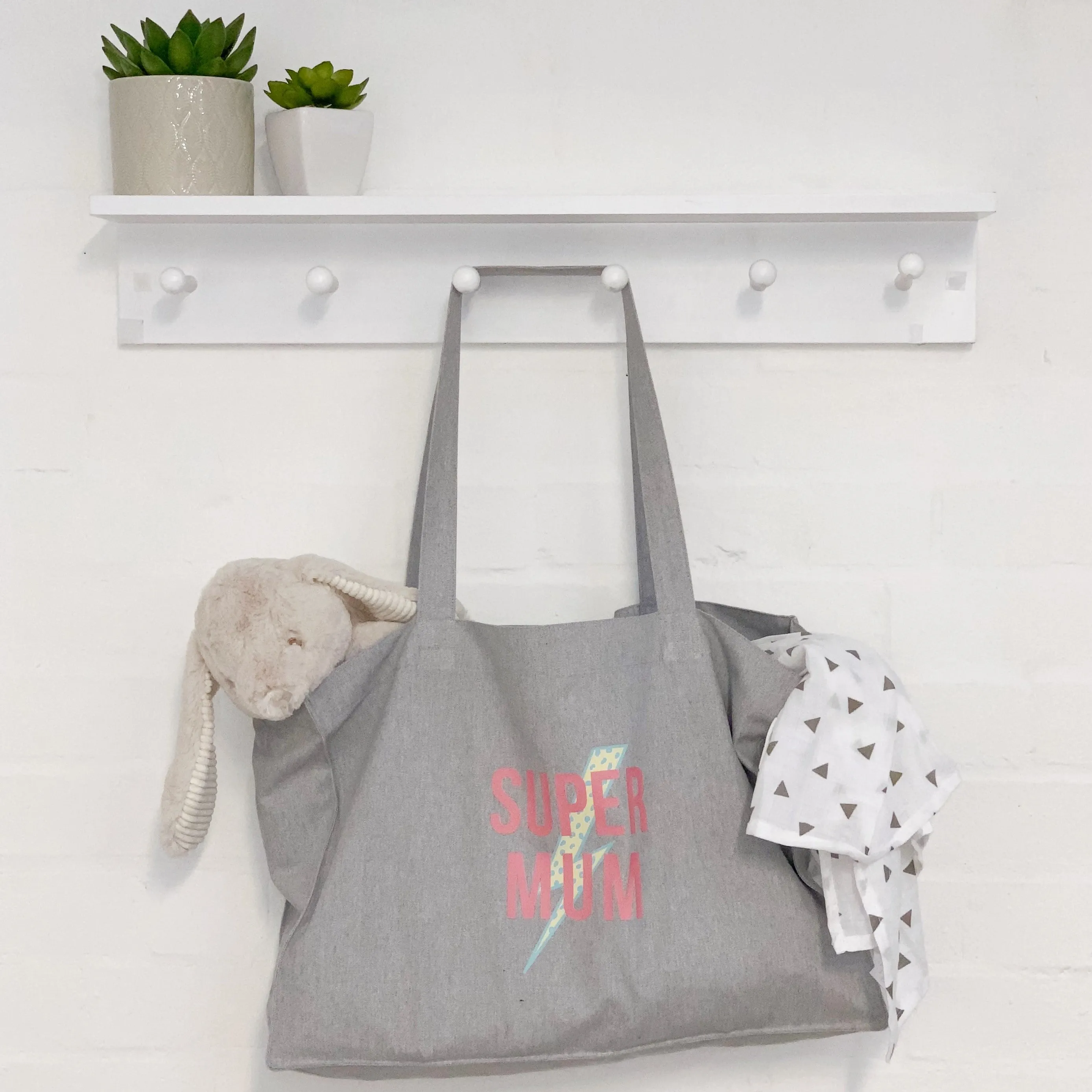Super Mum Grey Tote Bag