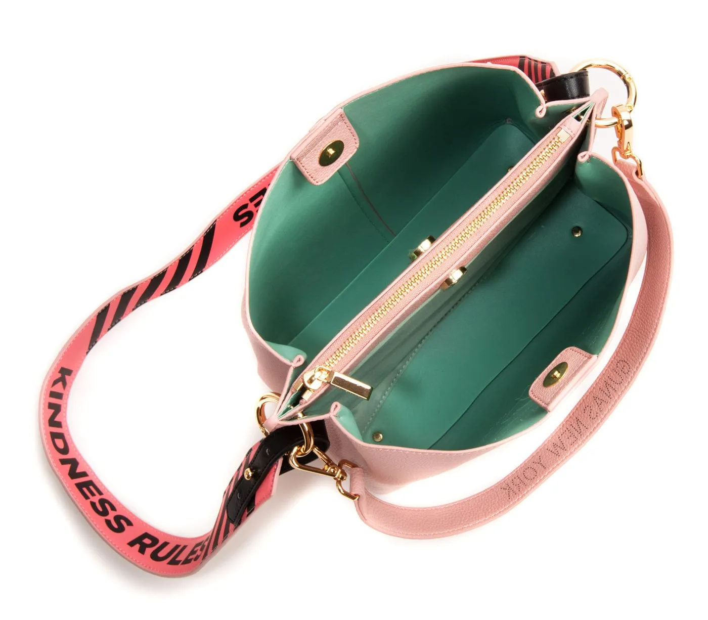 Tabitha Vegan Leather Bucket Bag | Pink