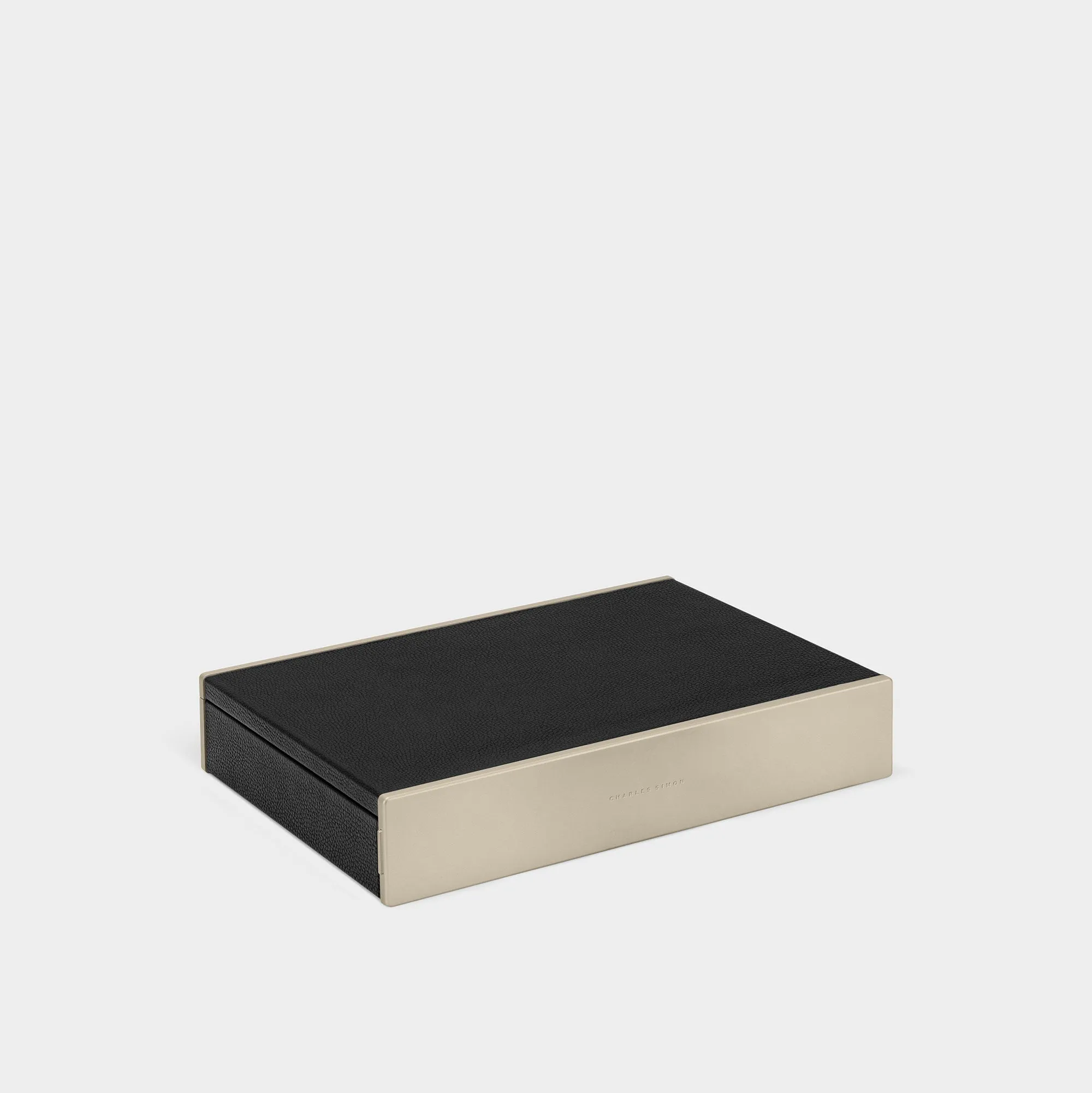 TAYLOR 4 WATCH AND JEWELRY BOX - BLACK / CHAMPAGNE