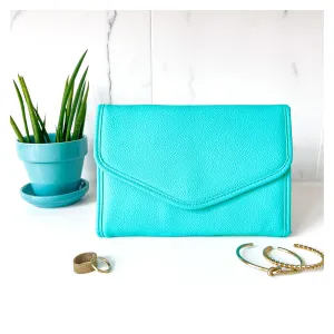 Teal Vegan Leather Jewelry Organizer
