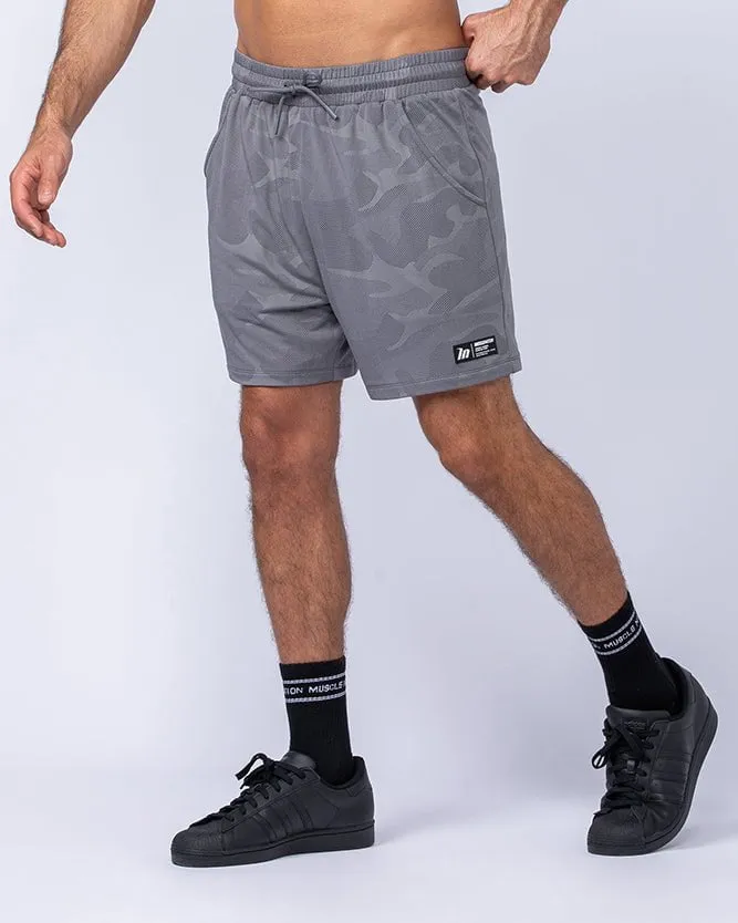 Tech Camo Lay Up 5" Shorts - Light Grey Camo