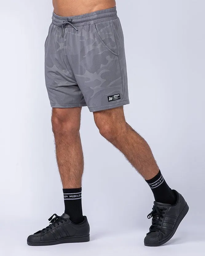Tech Camo Lay Up 5" Shorts - Light Grey Camo