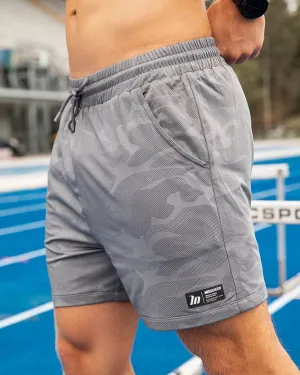 Tech Camo Lay Up 5" Shorts - Light Grey Camo