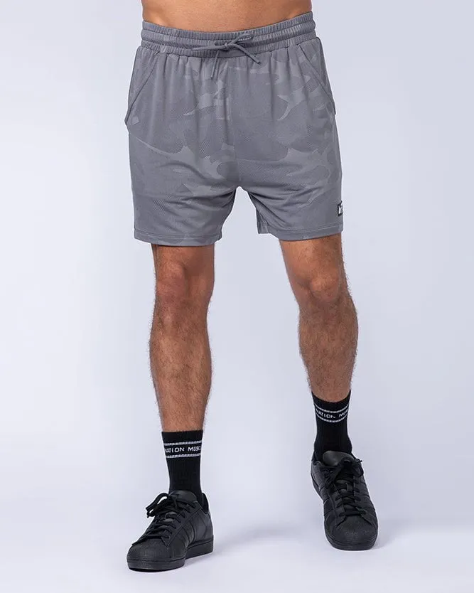 Tech Camo Lay Up 5" Shorts - Light Grey Camo