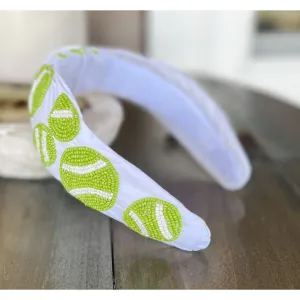 Tennis Seed Beaded Team Spirit Top Knot Headband - Restocking