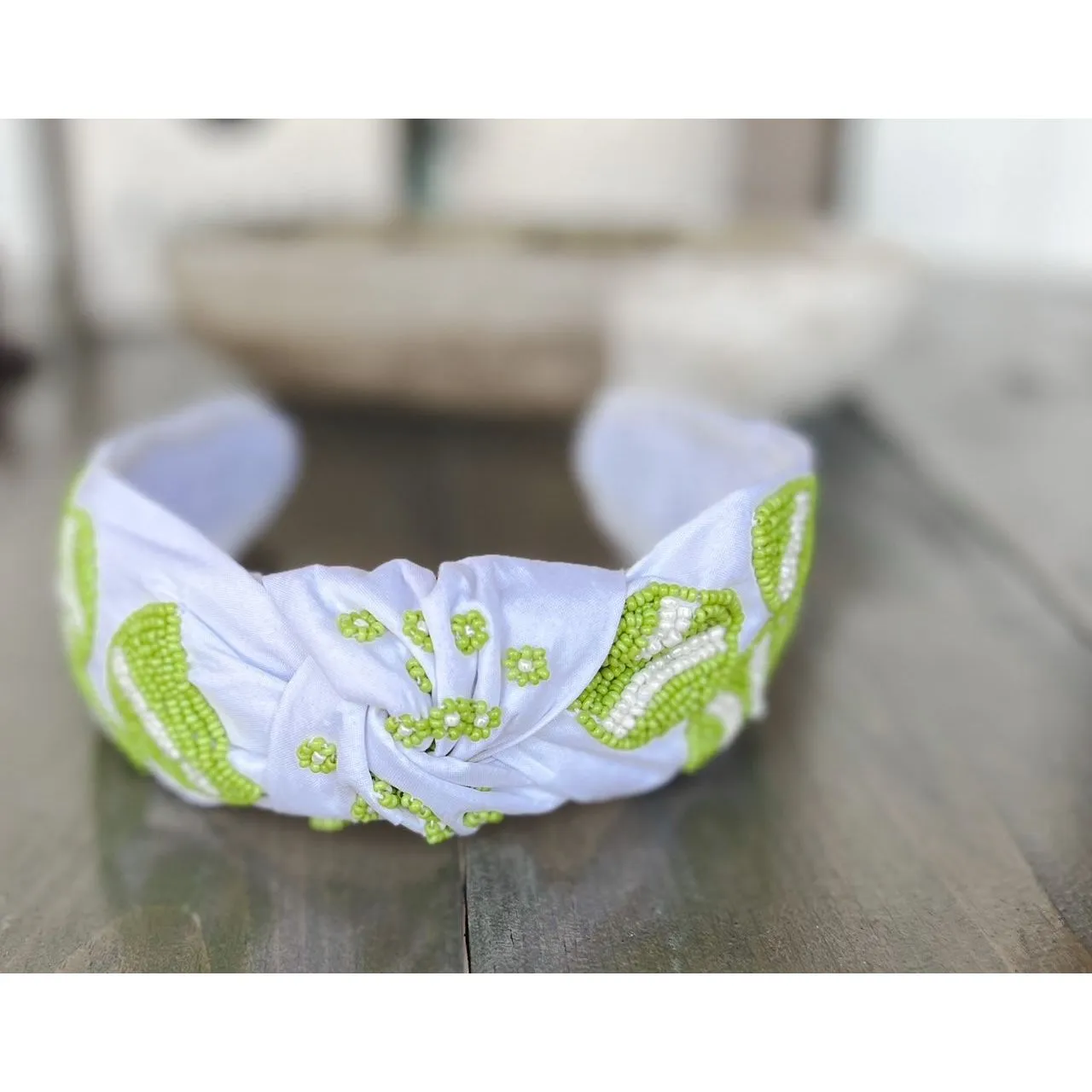 Tennis Seed Beaded Team Spirit Top Knot Headband - Restocking