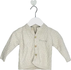 the baby gifting company Beige Personalised Organic Cotton Cardigan 0-3 Months