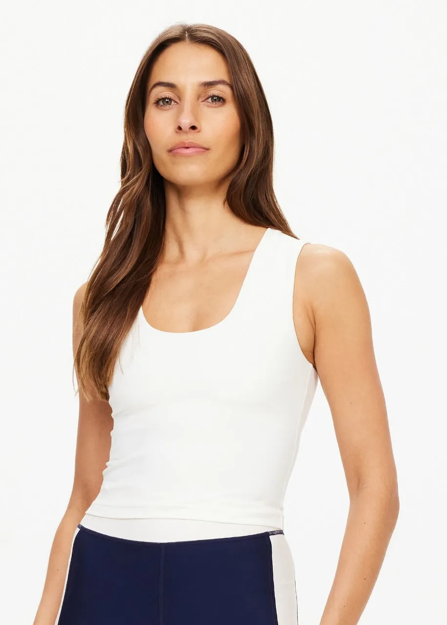 The Upside Onyx Kori Crop Tank in Creme