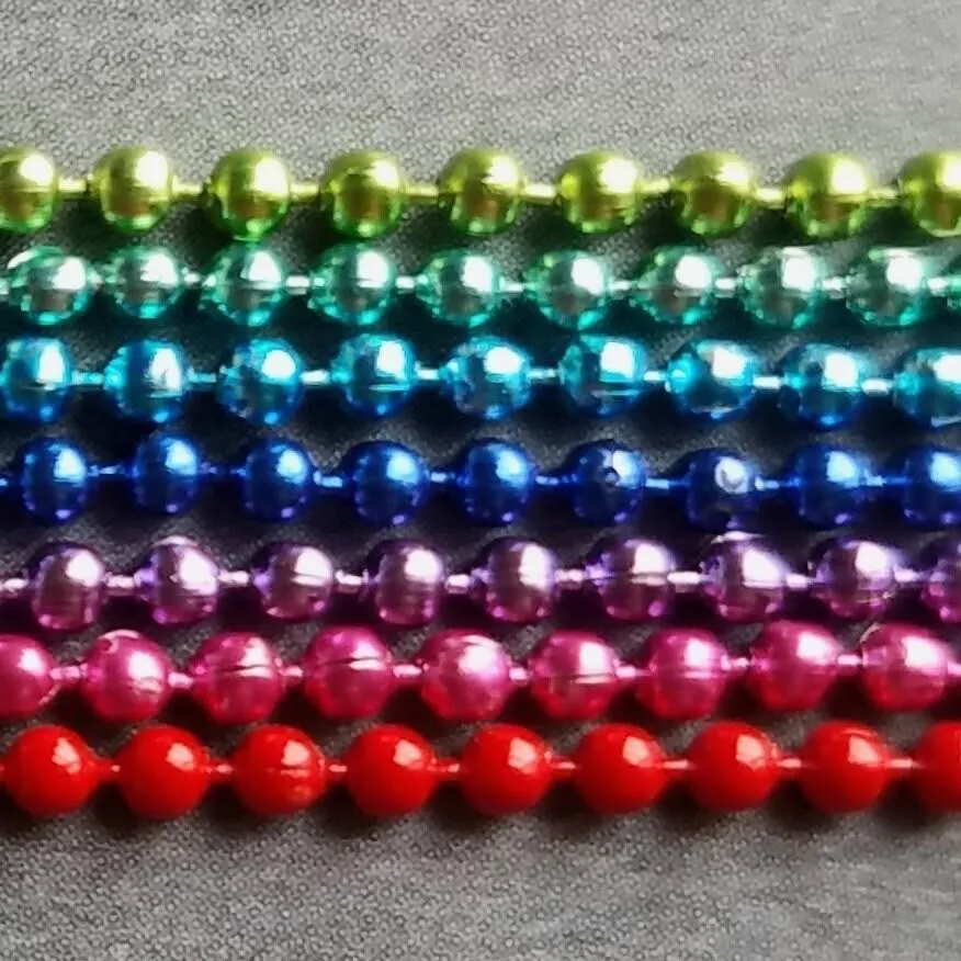 Thin Ball Chain Necklace, choose one single delicate chain, colorful ball chain, colored red fuchsia pink purple teal blue green tiny skinny