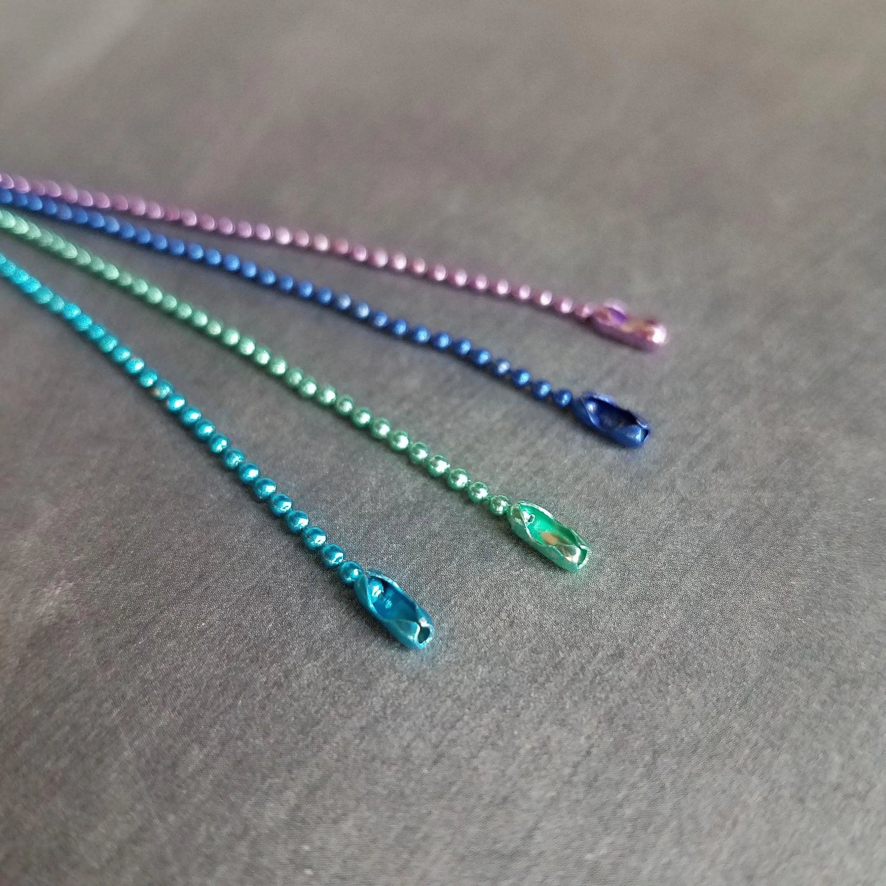 Thin Ball Chain Necklace, choose one single delicate chain, colorful ball chain, colored red fuchsia pink purple teal blue green tiny skinny