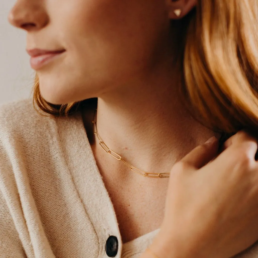 Thin Paperclip Necklace