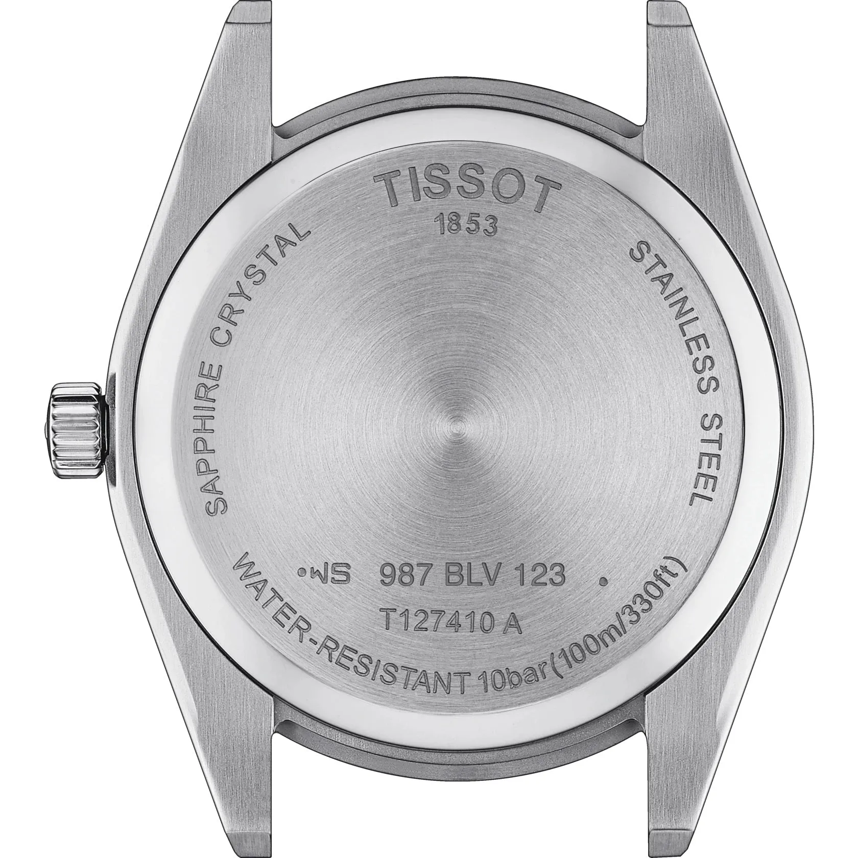 Tissot Gentleman Mens Stainless Steel Black Dial Brown Leather Strap Watch
