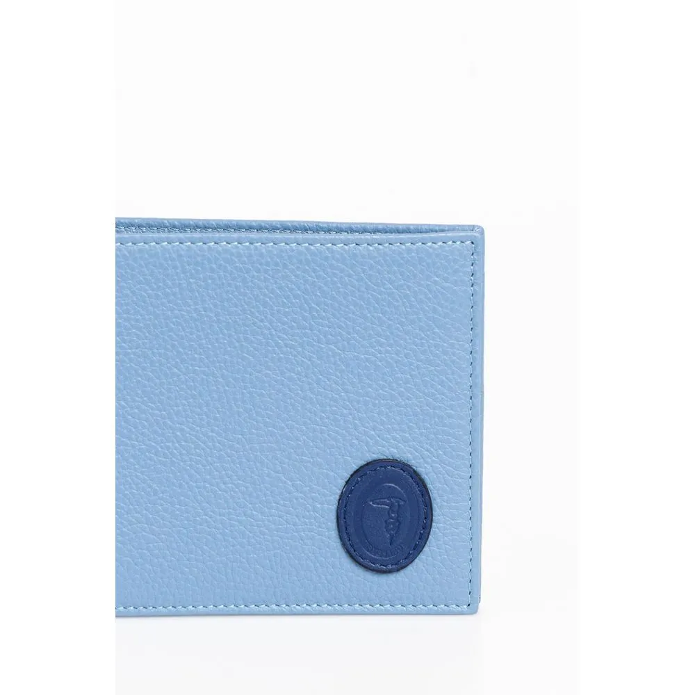 Trussardi Light Blue Leather Men Wallet