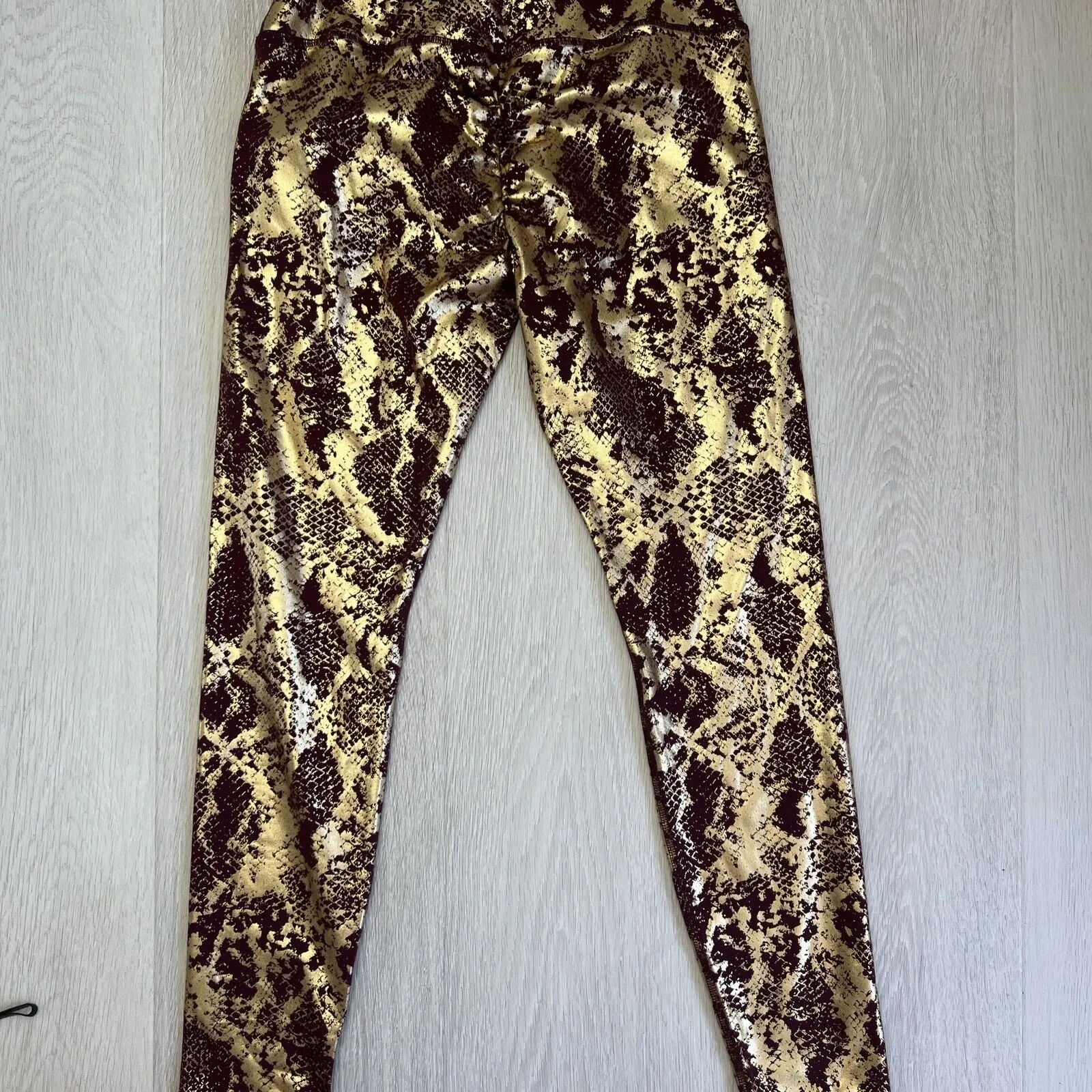 Twenty Three XXIII Womens Leggings & Tank Top Set Metallic Gold & Maroon Size 8