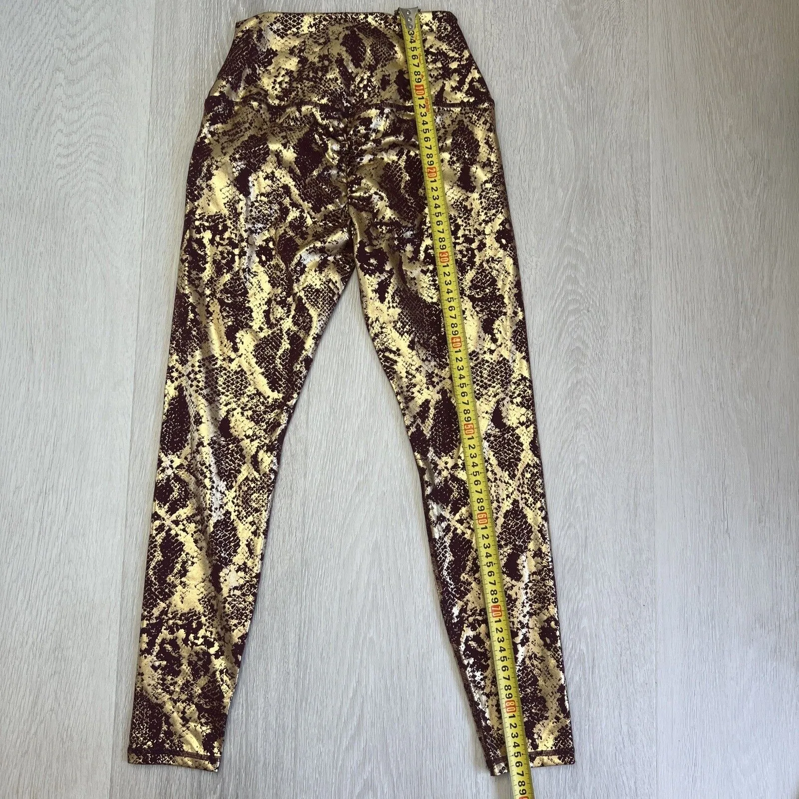 Twenty Three XXIII Womens Leggings & Tank Top Set Metallic Gold & Maroon Size 8