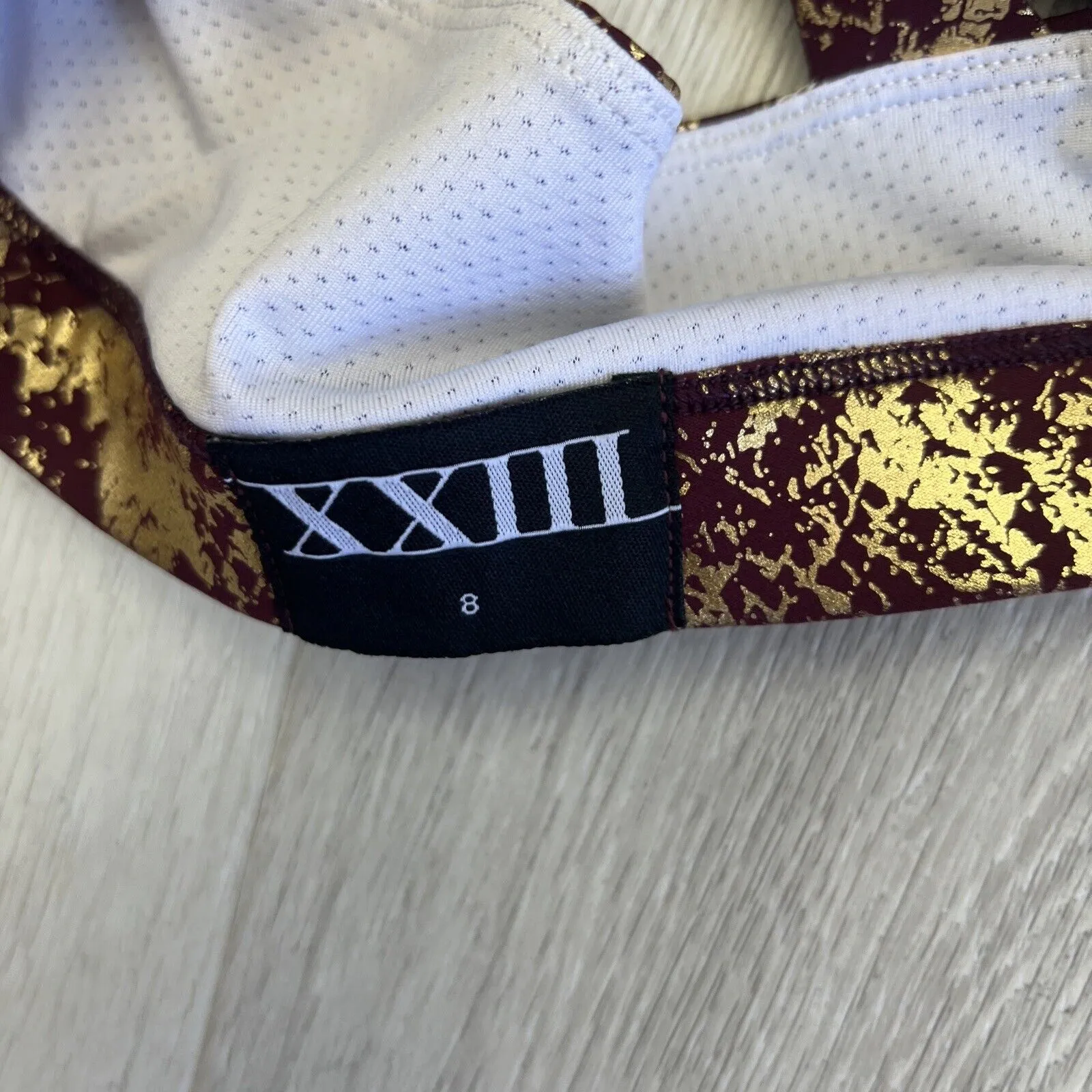 Twenty Three XXIII Womens Leggings & Tank Top Set Metallic Gold & Maroon Size 8