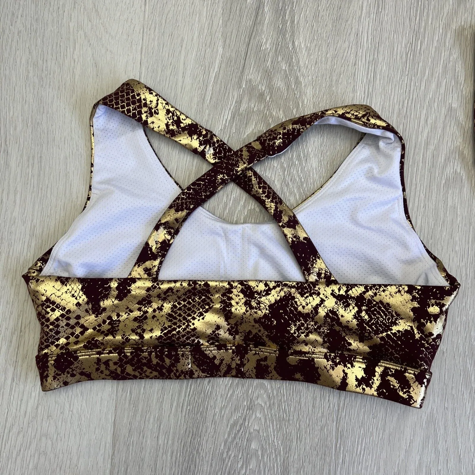 Twenty Three XXIII Womens Leggings & Tank Top Set Metallic Gold & Maroon Size 8