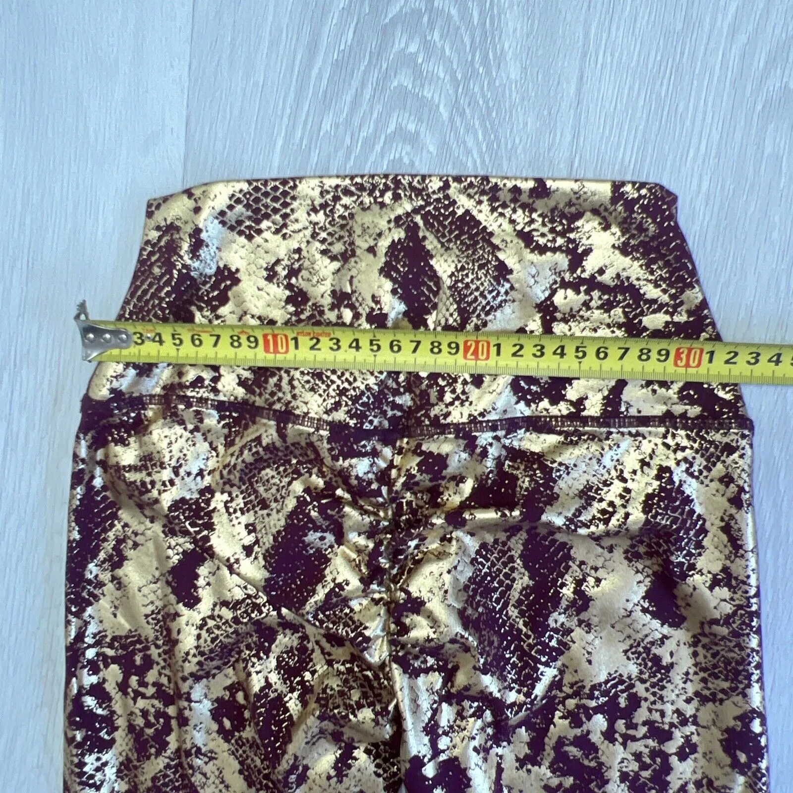 Twenty Three XXIII Womens Leggings & Tank Top Set Metallic Gold & Maroon Size 8