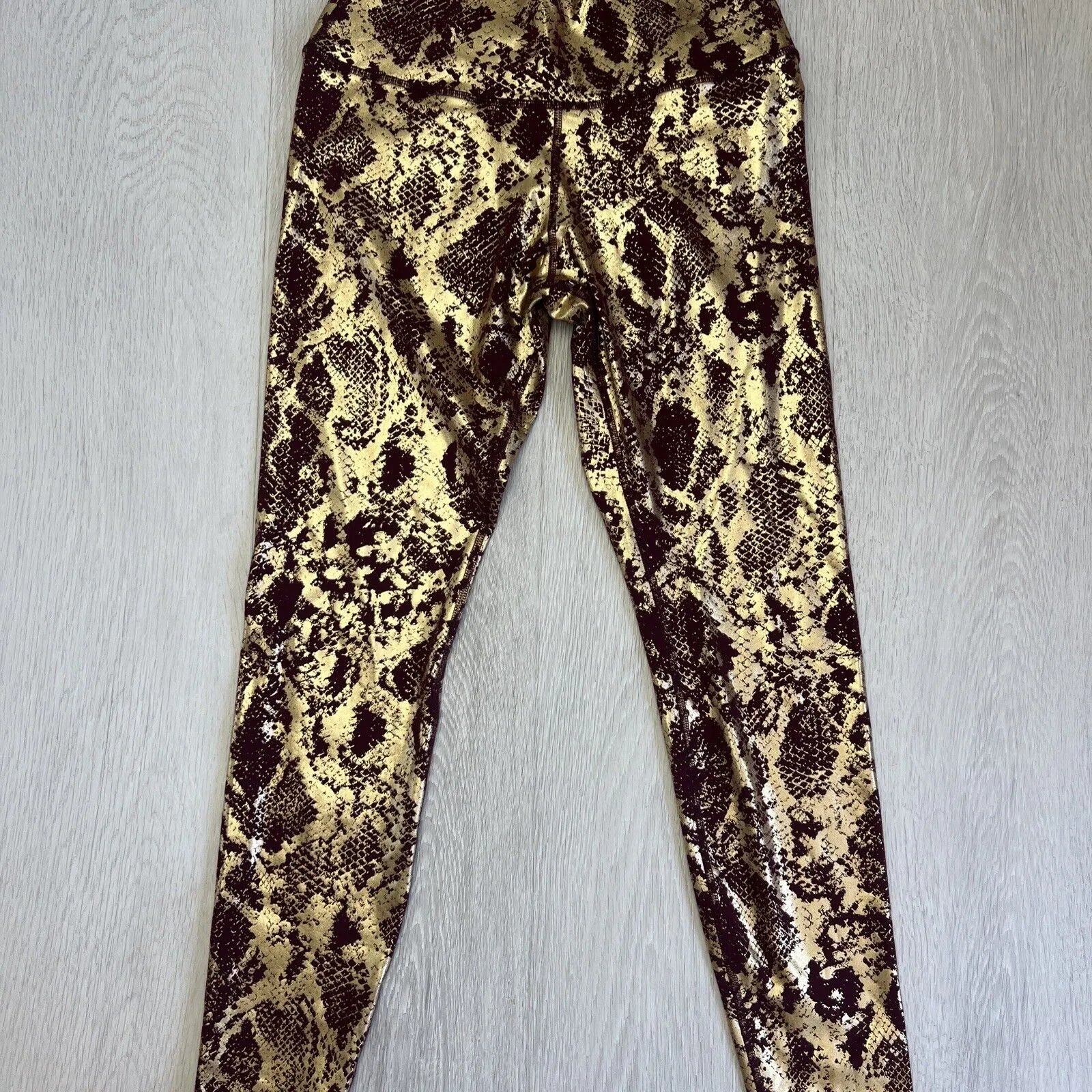 Twenty Three XXIII Womens Leggings & Tank Top Set Metallic Gold & Maroon Size 8
