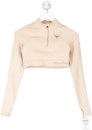 Twill Active Nude Nelia Recycled Rib Long Sleeve Top UK S