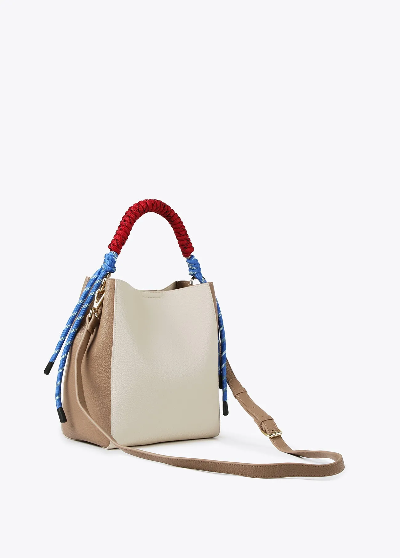 Two-tone bucket bag