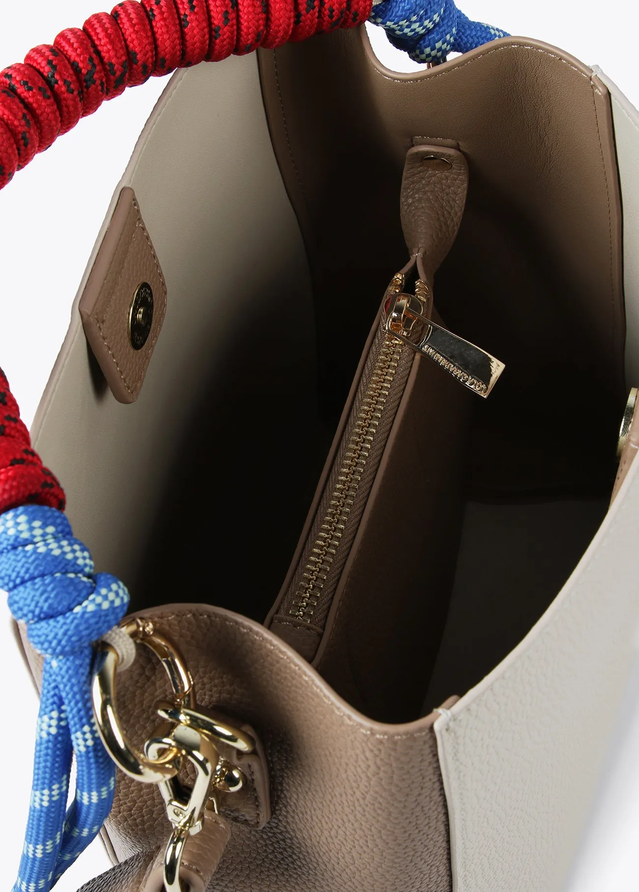 Two-tone bucket bag