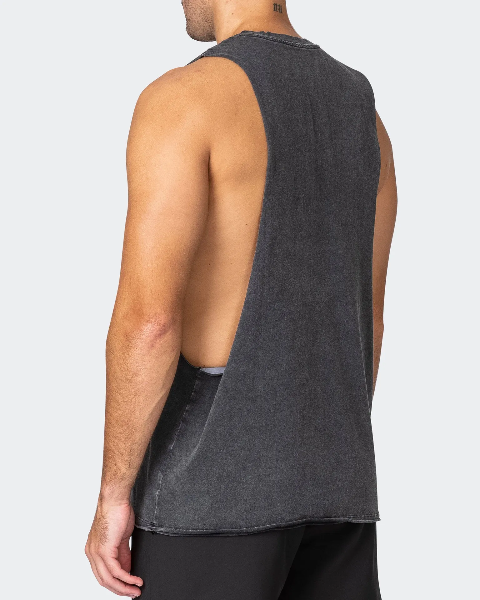 Ultra Drop Arm Vintage Tank - Washed Black