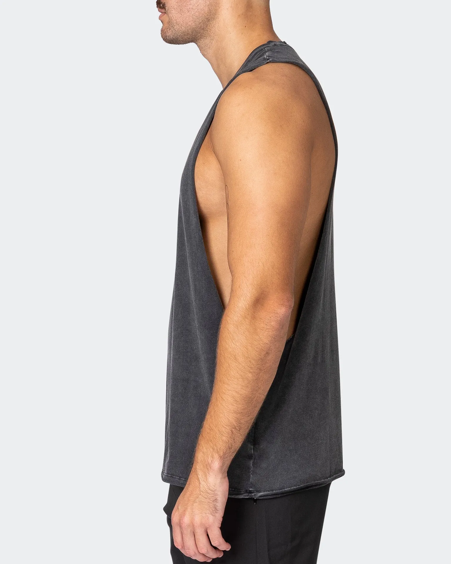 Ultra Drop Arm Vintage Tank - Washed Black