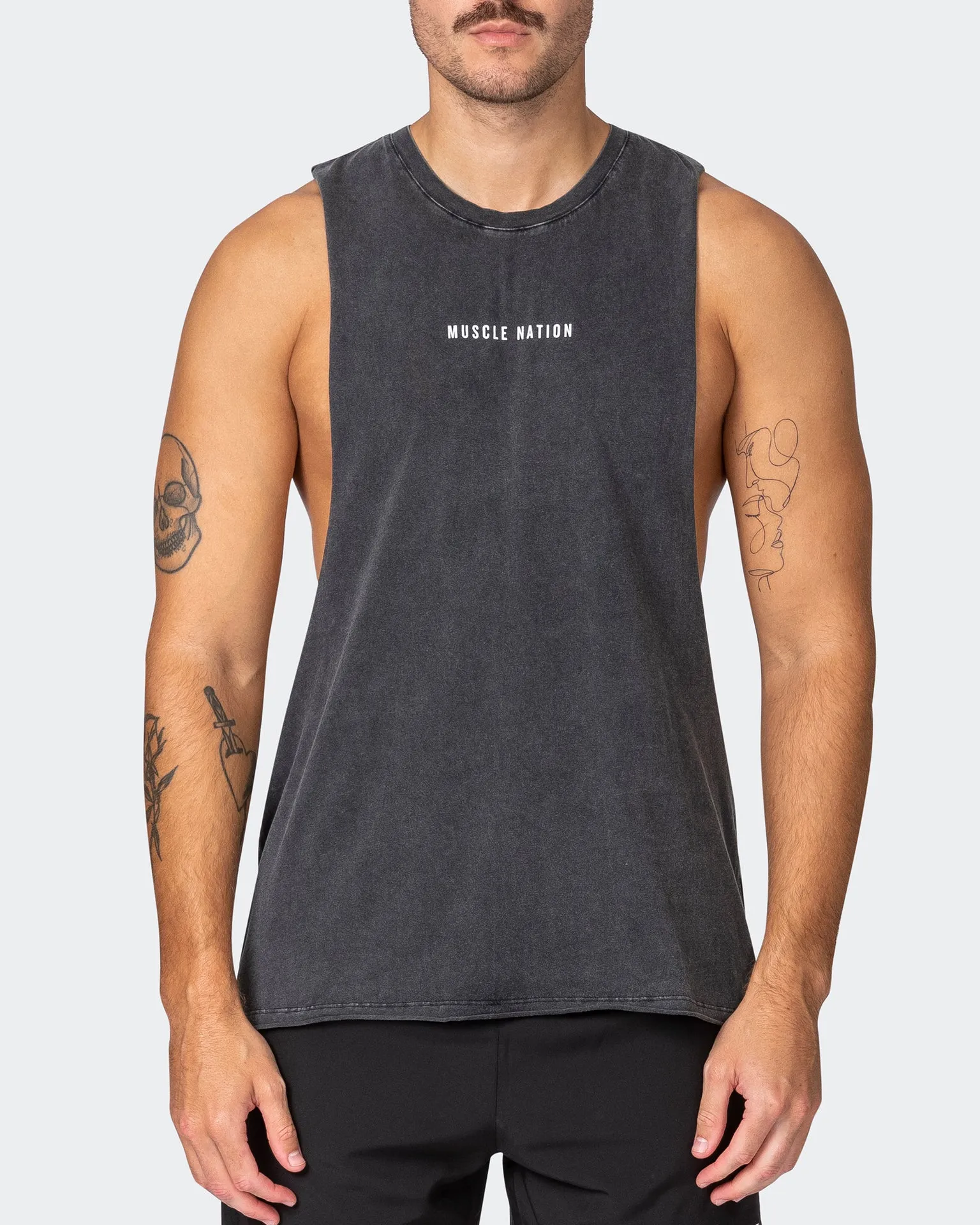 Ultra Drop Arm Vintage Tank - Washed Black