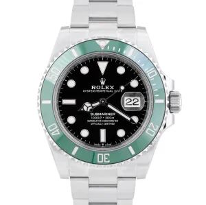 UNWORN 2023 PAPERS Rolex Submariner 41mm GREEN KERMIT Steel Watch 126610 LV B P
