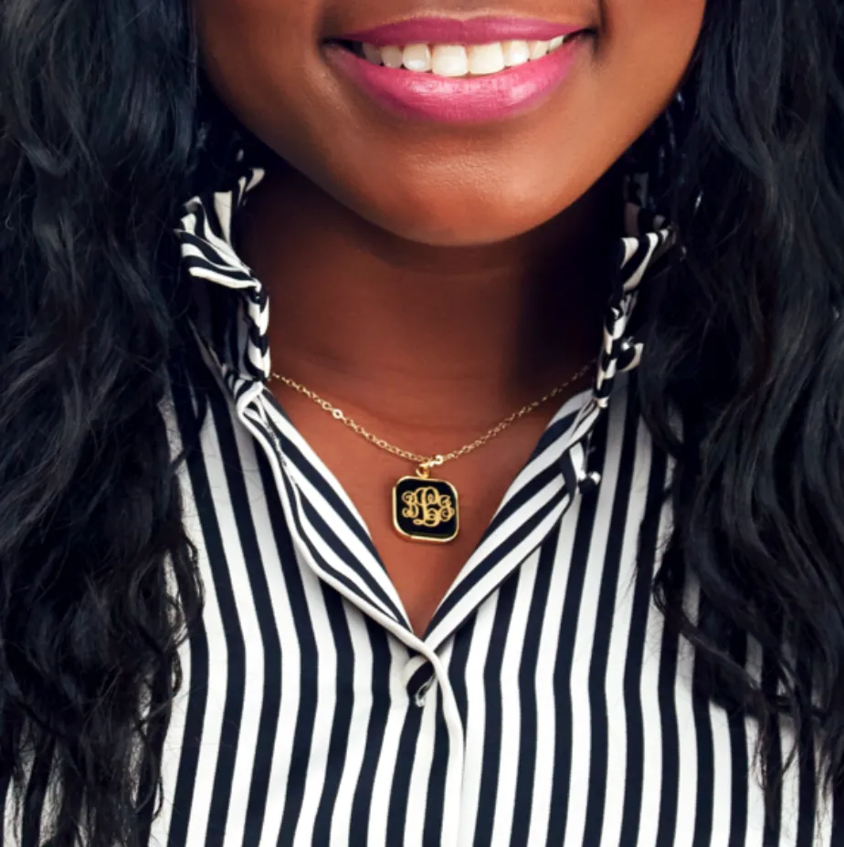 Vineyard Square Monogram Necklace